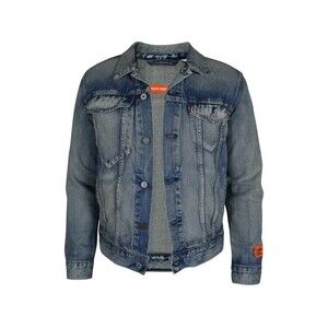 Heron Preston Vintage Indigo Denim Jacket With Flap Pockets - NWT